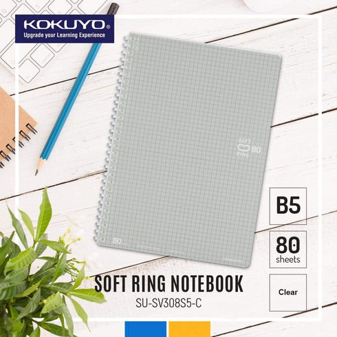Kokuyo CLEAR Soft Ring Notebook GRID SV308S5 | B5 80 Sheets