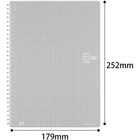 Kokuyo CLEAR Soft Ring Notebook GRID SV308S5 | B5 80 Sheets