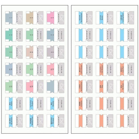 Kokuyo Jibun Techo Index Tabs A5 Slim B6 Slim JGR1 | REGULAR Color
