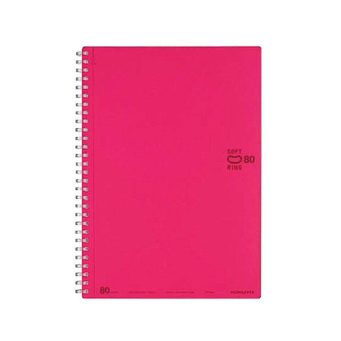 Kokuyo Soft Ring PINK Notebook Dotted 6 mm Rule | Semi B5 80 Sheets