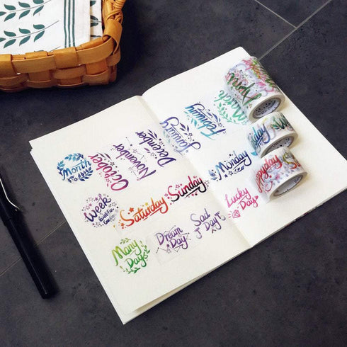 Many Days Description Washi Watercolor Washi Handwritten Washi Tape