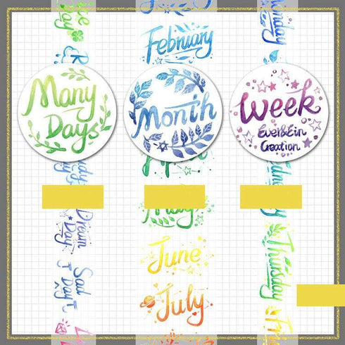 Many Days Description Washi Watercolor Washi Handwritten Washi Tape