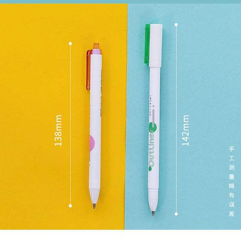 Metallic Outliners Set or Single Retractable Ink Pen 1.0mm | GREEN or Complete SET