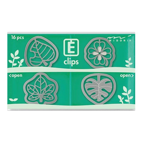 MIDORI E-Clip Etching Clip Leaf Leaves Paper Clip