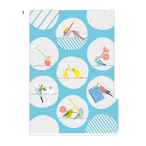 Midori MD A5 3 Pocket Clear Folder | Bird B