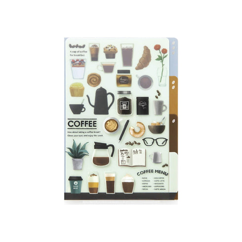 Midori MD A5 3 Pocket Clear Folder | Coffee