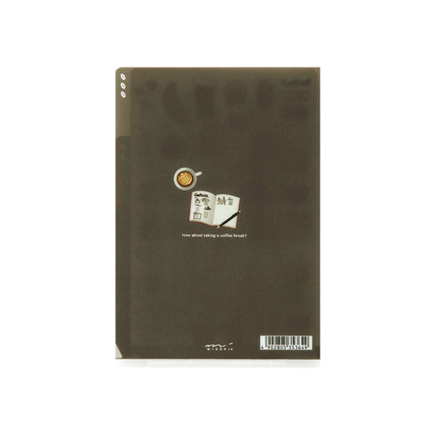 Midori MD A5 3 Pocket Clear Folder | Coffee