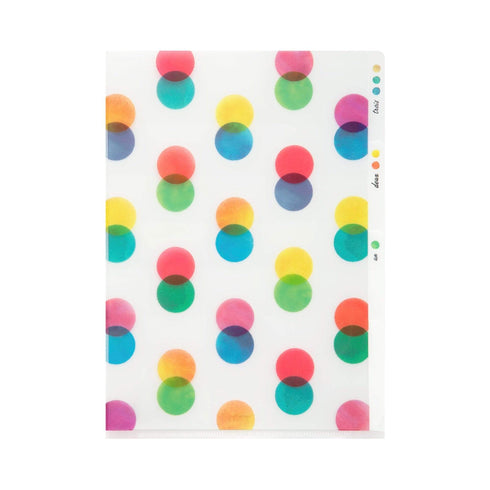 Midori MD A5 3 Pocket Clear Folder | Dots