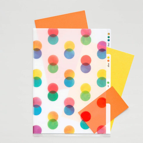 Midori MD A5 3 Pocket Clear Folder | Dots