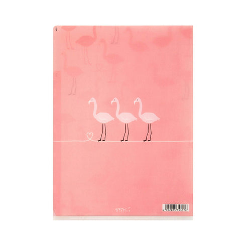 Midori MD A5 3 Pocket Clear Folder | Flamingo