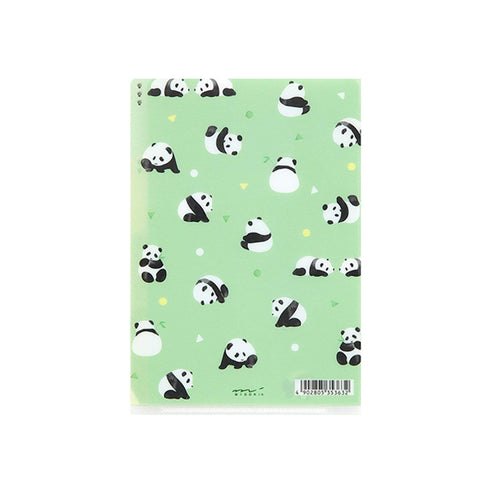 Midori MD A5 3 Pocket Clear Folder | Panda Kawaii