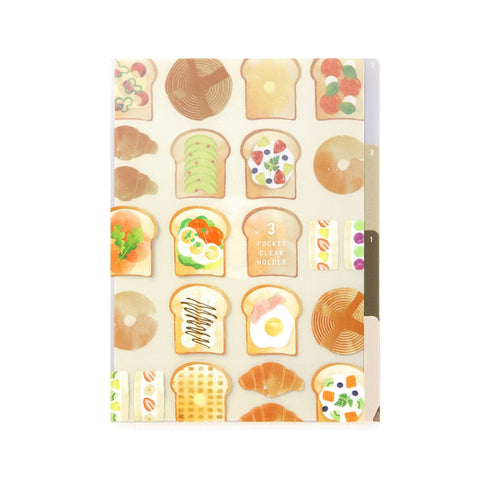 Midori MD A5 3 Pocket Clear Folder | Toast