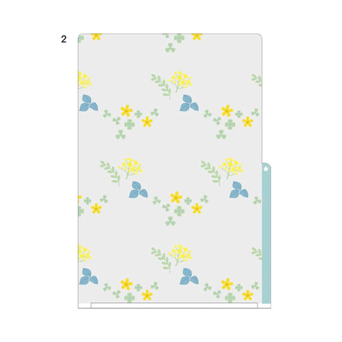 Midori MD A5 3 Pocket Clear Folder | Wildflower Kawaii