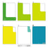 Midori MD A5 5 Pocket Clear Folder | 2-Way Blue Gradient Yellow & Green