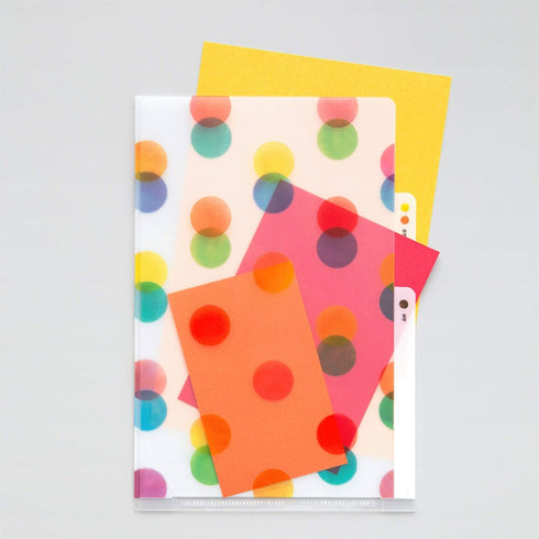 Midori MD A6 3 Pocket Clear Folder | Dots
