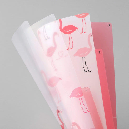 Midori MD A6 3 Pocket Clear Folder | Flamingo