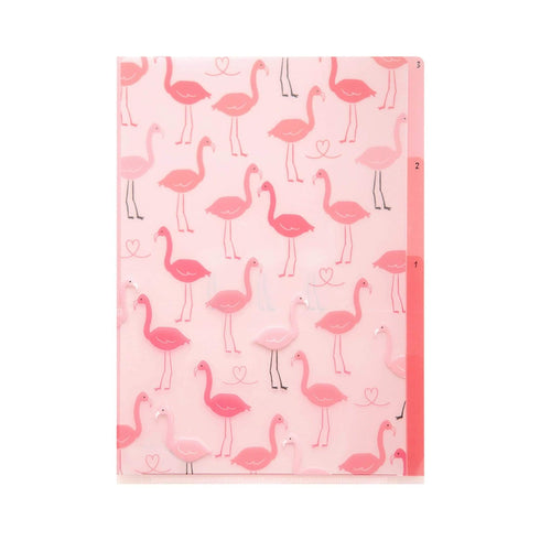 Midori MD A6 3 Pocket Clear Folder | Flamingo