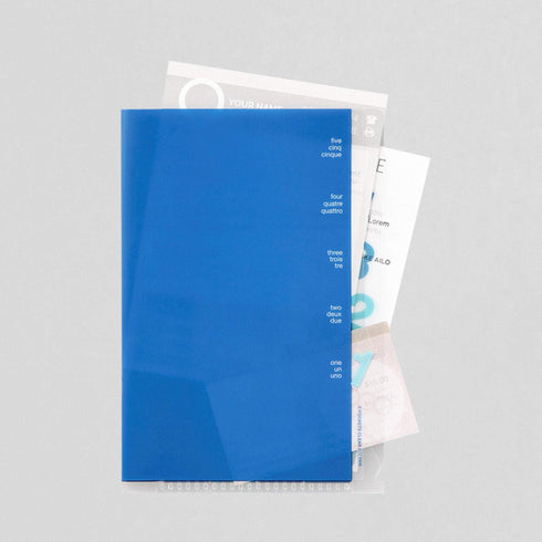 Midori MD A6 5 Pocket Clear Folder | Blue