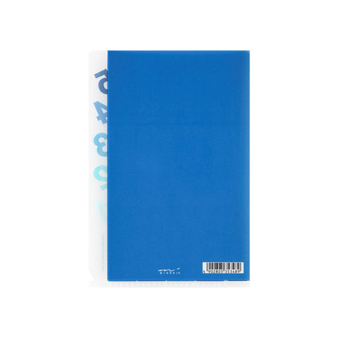 Midori MD A6 5 Pocket Clear Folder | Blue