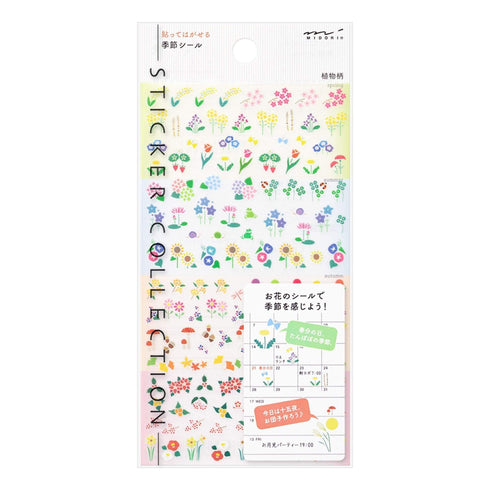 Midori Seal Collection Planner Stickers Removable | 2391 Flowers