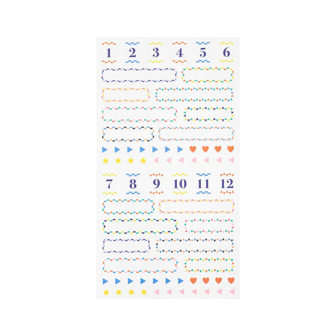 Midori Seal Collection Planner Stickers Removable Pastel | 2389 Title Decorations
