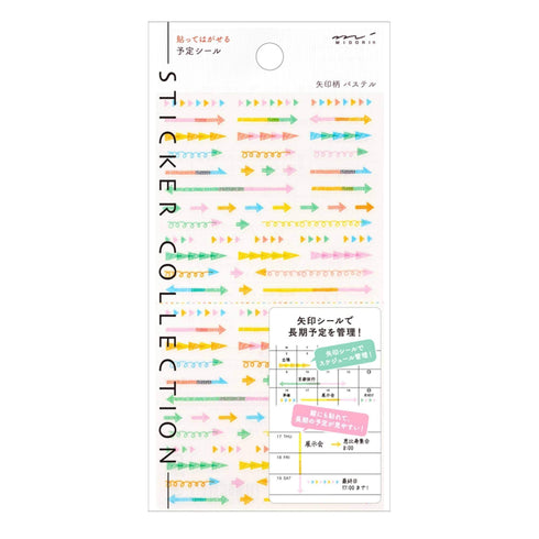 Midori Seal Collection ARROW Planner Stickers Removable Pastel | 2458