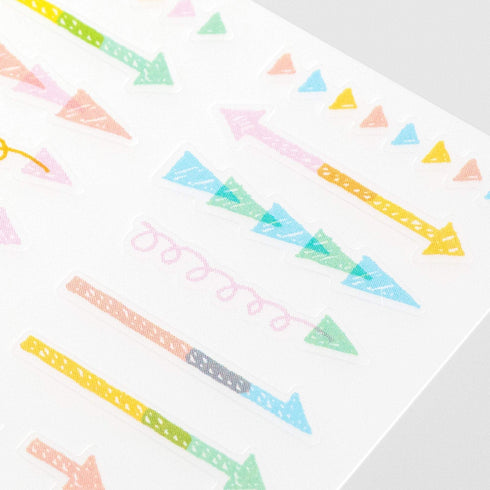 Midori Seal Collection ARROW Planner Stickers Removable Pastel | 2458