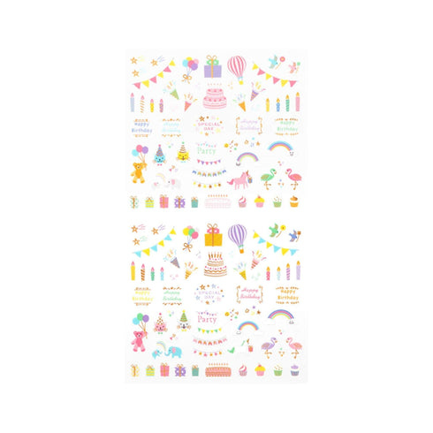 Midori Seal Collection BIRTHDAY Planner Stickers Removable Pastel | 2459