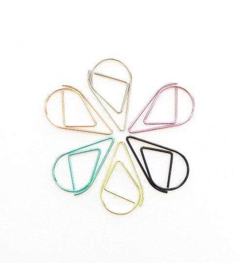 Mint Green Set Water Drop Tear Drop Teardrop Paper Clips - Three Sizes!