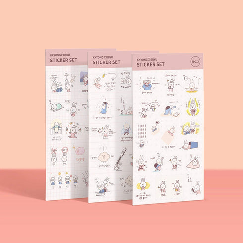 MOTEMOTE Gungbu Diary Kkyong X Bbyu Study Stickers | Six Styles!| USA Located!