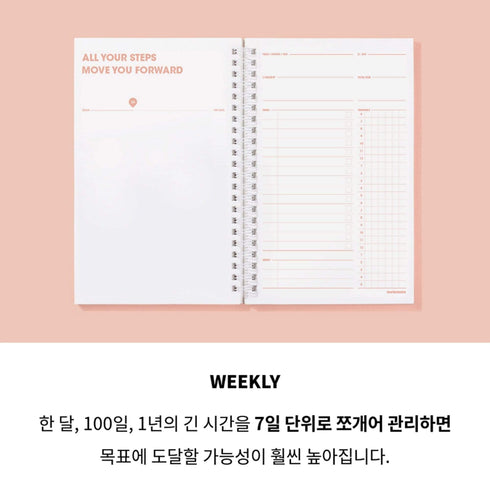 MOTEMOTE Living Coral Ten Minute Planner | 100 Days - USA located!