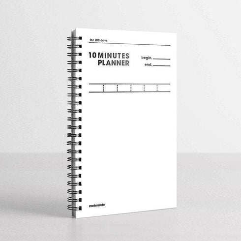 MOTEMOTE White Ten Minute Planner | 100 Days - USA located!