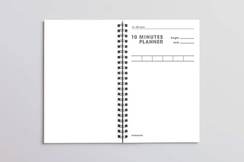 MOTEMOTE White Ten Minute Planner | 100 Days - USA located!
