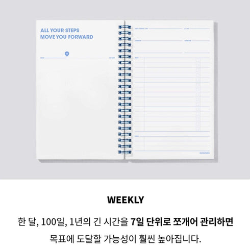 MOTEMOTE Wonder Blue Task Manager Planner | 100 Days - USA located!