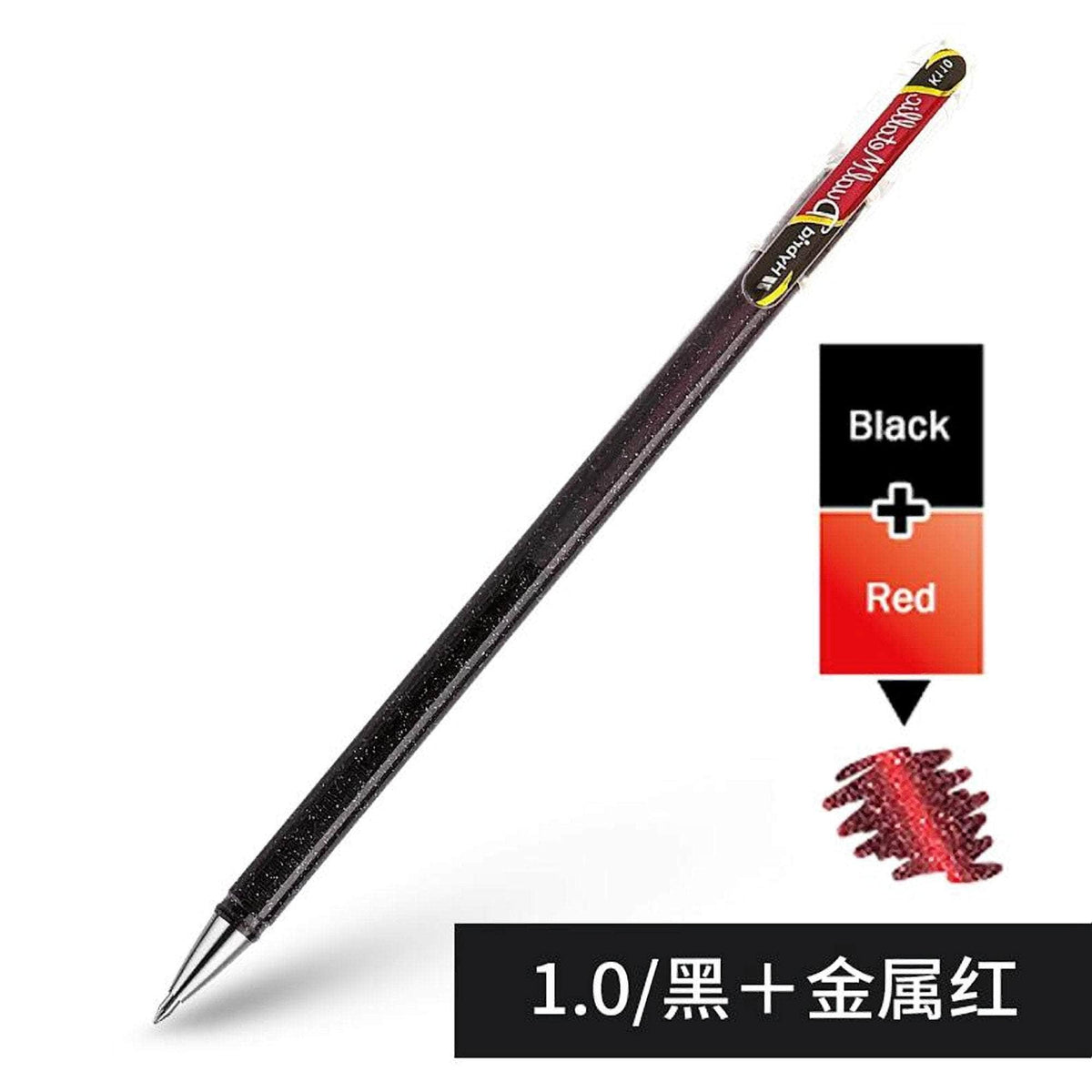 Pentel Hybrid Dual Gel Pen - Metallic Red & Black