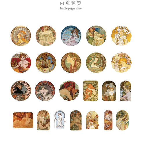 Premium Die-Cut Art Deco Art Nouveau Retro Vintage Ephemera Stickers