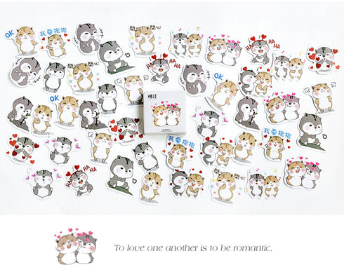 Premium Die-Cut Stickers Chipmunk Love Romance
