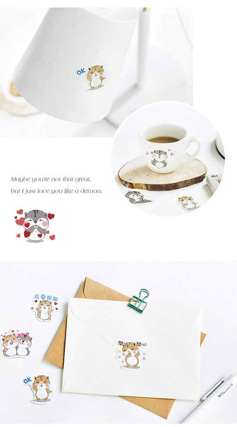 Premium Die-Cut Stickers Chipmunk Love Romance