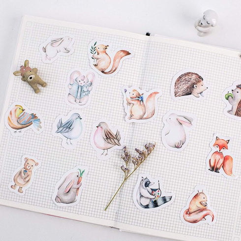 Premium Die-Cut Stickers Forest Animals Woodland Creatures