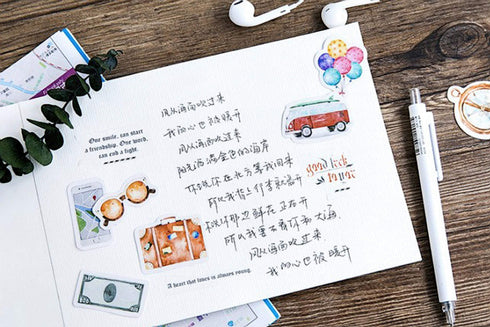 Premium Die-Cut Stickers Travel Car Bus Metro Trip