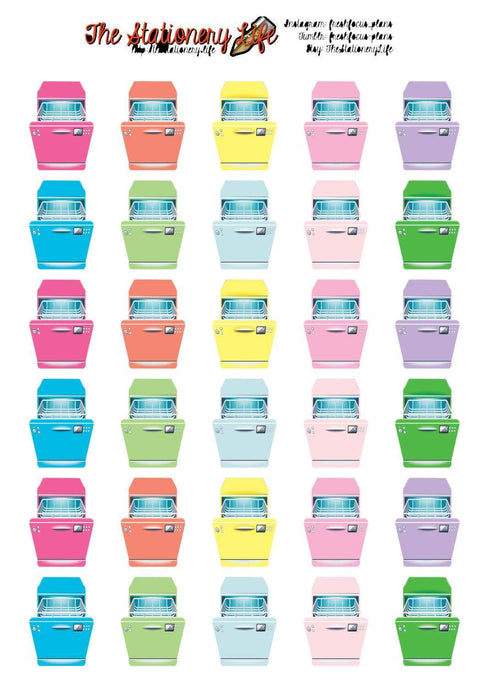 PRINTABLE & Cut File Silhouette Cut File PASTEL Dishwasher Dish washer Tiny Planner Stickers Pastel or Bold jpg png pdf svg Files Included