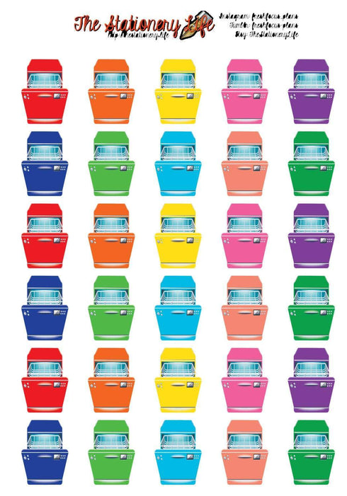 PRINTABLE & Cut File Silhouette Cut File PASTEL Dishwasher Dish washer Tiny Planner Stickers Pastel or Bold jpg png pdf svg Files Included
