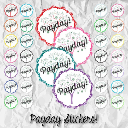 PRINTABLE & Cut File Silhouette Cut File Payday Pay Day Paycheck Money Tree Planner Stickers