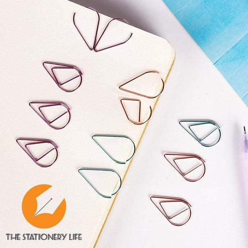Purple Set Water Drop Tear Drop Teardrop Paper Clips - Three Sizes!