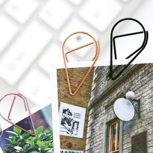 Purple Set Water Drop Tear Drop Teardrop Paper Clips - Three Sizes!