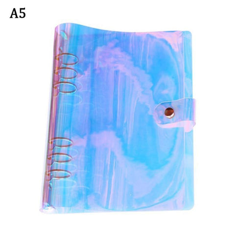 PVC Laser-Cut Hologram Holographic 6 Ring Rainbow Snap Closure Loose Leaf Binder | A5 25mm Rings