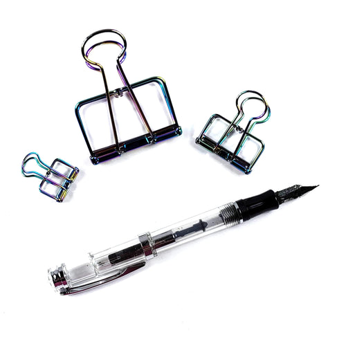 RAINBOW Skeleton Frame Hollow Wire Binder Clips Small, Medium & Large! Super cute and very strong!