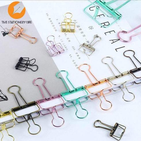 RAINBOW Skeleton Frame Hollow Wire Binder Clips Small, Medium & Large! Super cute and very strong!