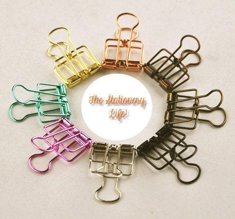 RAINBOW Skeleton Frame Hollow Wire Binder Clips Small, Medium & Large! Super cute and very strong!