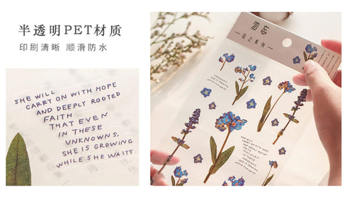 Realistic Flowers Blossoms PET Transparent Dainty Stickers | Cherry Blossom Sakura